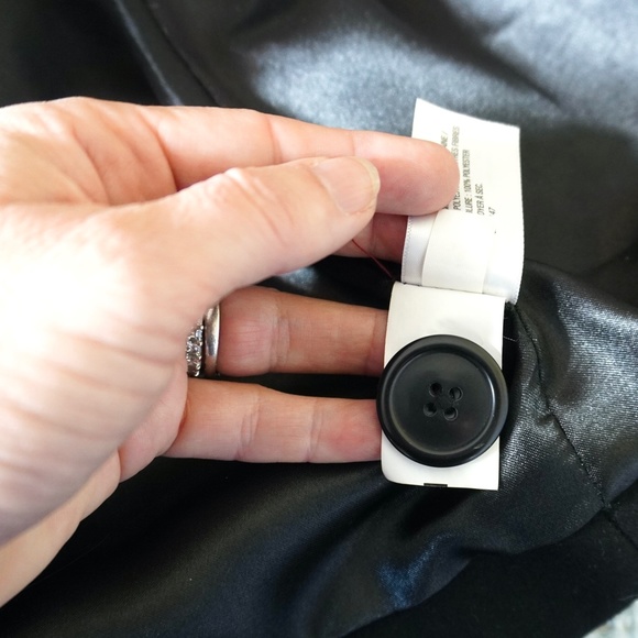 Retro Wool Coat Women Sz M Black Belted Wrap Style Knee Length Wide Collar - Picture 9 of 12